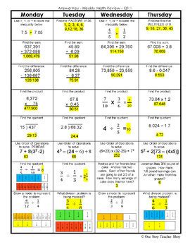 The review sheets are organized into 5 boxes. 6th Grade Math Spiral Review | 2 Weeks FREE by One Stop Teacher Shop