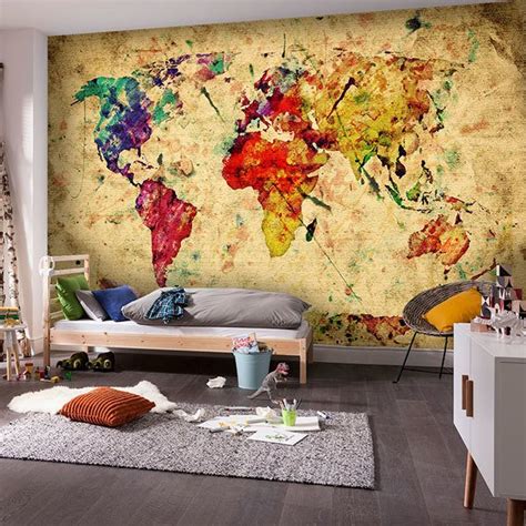 Wall Mural Map Of The World Map