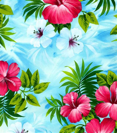 Hawaiian Art Flower Wallpaper Floral Wallpaper