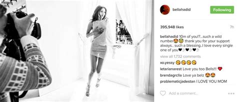 bella hadid reaches 10 million followers and thanks them with sexy dress pic