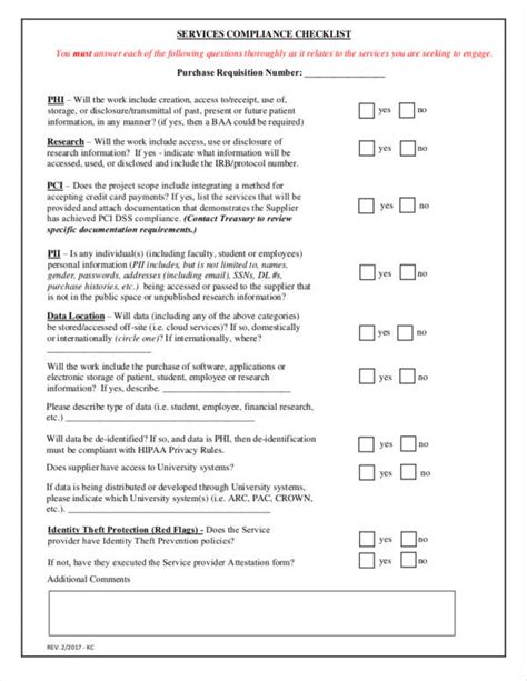 Free 13 Compliance Checklist Samples And Templates In Pdf Ms Word