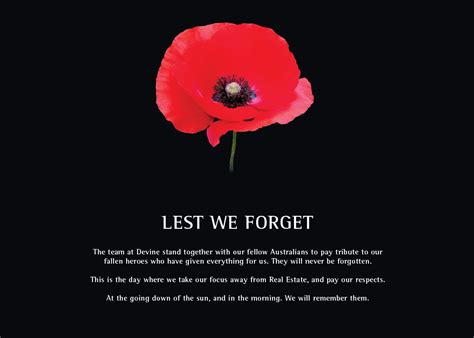 Appalled and unnerved narrator wistfully longs for a spirit of mutual respect and affinity as the fate of humans is intrinsically linked to other. Lest We Forget | Devine Real Estate