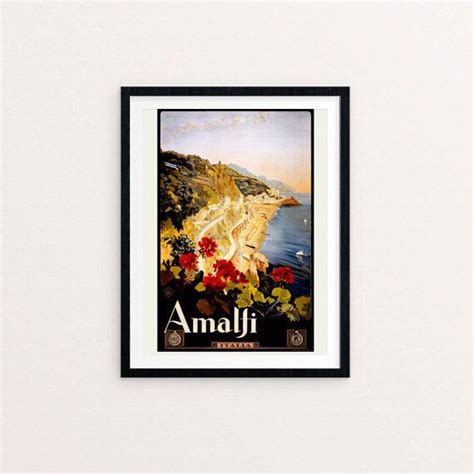 Amalfi Coast Poster Vintage Poster Amalfi Coast Vintage Etsy