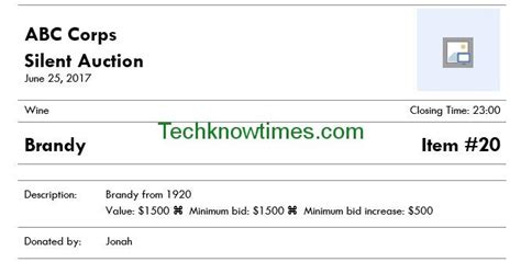 silent auction bid sheet template microsoft word