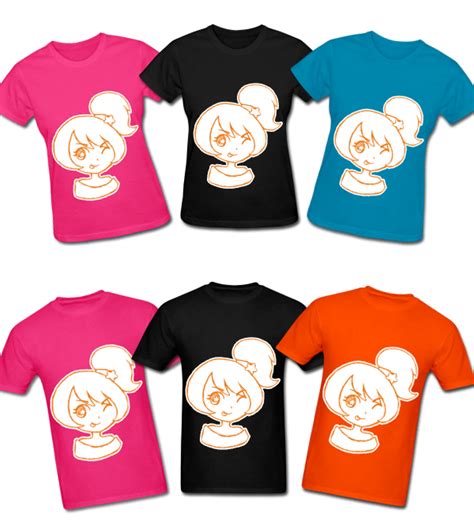 Cute Anime Girl T Shirt Wink More Colors