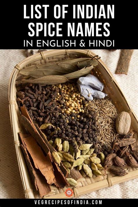 Spices Names in English, Hindi, Tamil, Kannada, Marathi | Indian spices ...