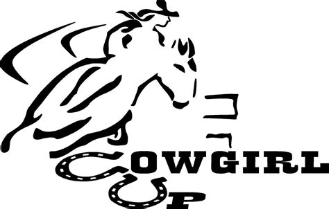 Cowgirl Up Horse Barrel Racing Left Or Right Vinyl Decal Sticker 2326