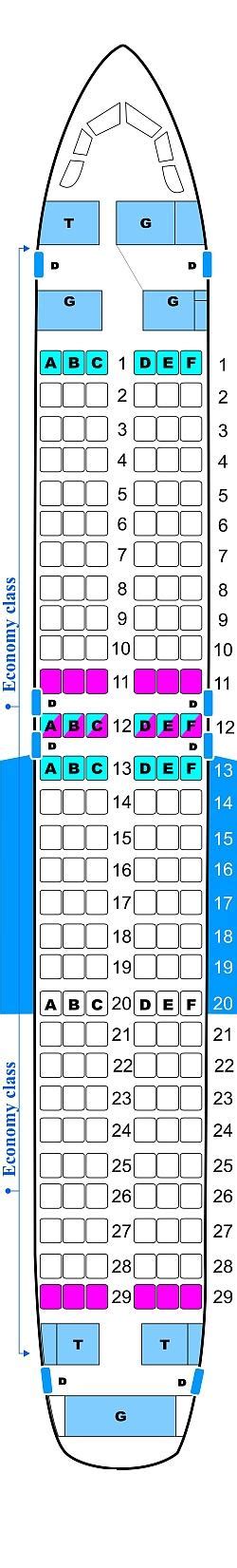 Airbus A320 214 Seating Plan