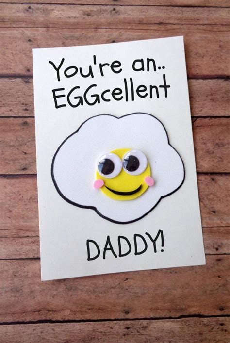 Diy Fathers Day Card Youre An Eggcellent Daddy Kids Fathers Day