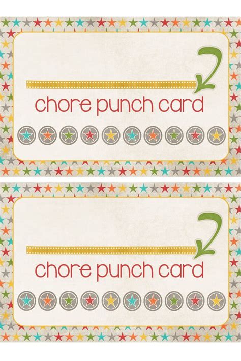 A Pocket Full Of Lds Prints Chore Punch Cards Freebie Behavior Punch