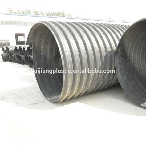 Baijiang Large Diameter Metal Hdpe Corrugated Pipe With Steel Belt On