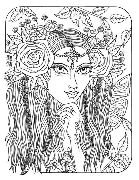 Digital Book Fairy Hair Digi Coloring Book Fairies Adult Coloring Pages