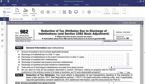 Pdf fillable irs form 982