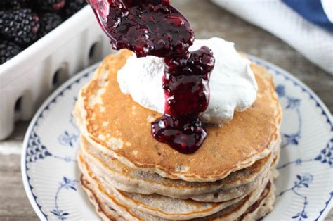 Blackberry Buttermilk Pancakes With Blackberry Syrup The Farmwife Cooks