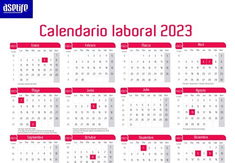 Calendario Laboral 2023 Asetife Toledo