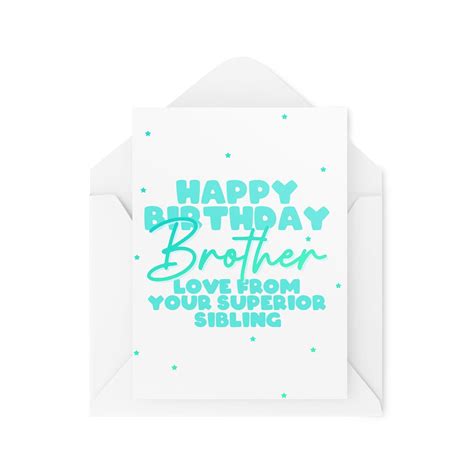 funny brother cards happy birthday brother love from your etsy