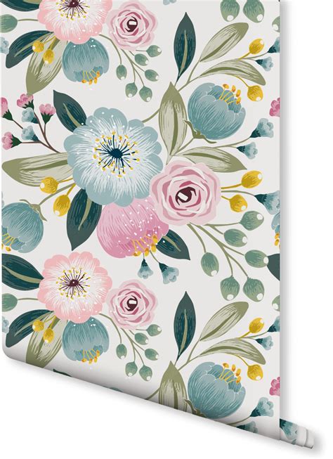 Illustrated Rose Bunch Wallpaper Milexa Floral Wallpaper Wallpaper