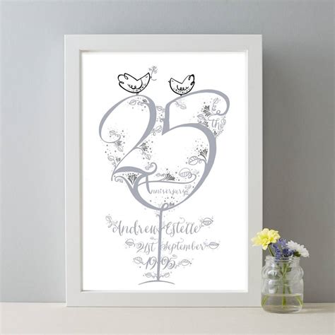 25th Silver Wedding Anniversary Personalised T Print By Wetpaint