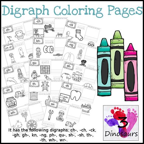 Digraph Coloring Pages Ch Ch Ck Gh 3 Dinosaurs