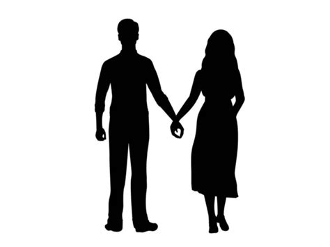 Couple Holding Hands Man And Woman Dating Vector Silhouette P