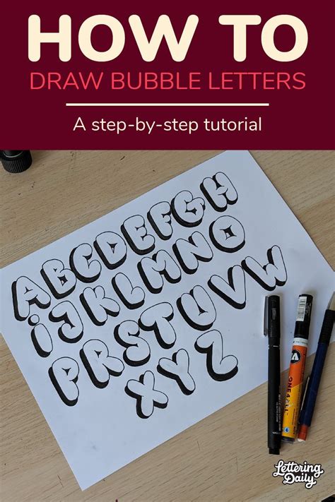 How To Draw Bubble Letters Step By Step Tutorial 2020 Lettering