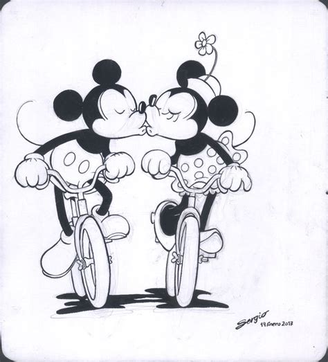Minnie And Mickey Mouse Kissing Drawings