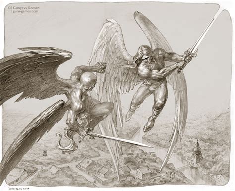 Angel And Demon Fighting Drawings