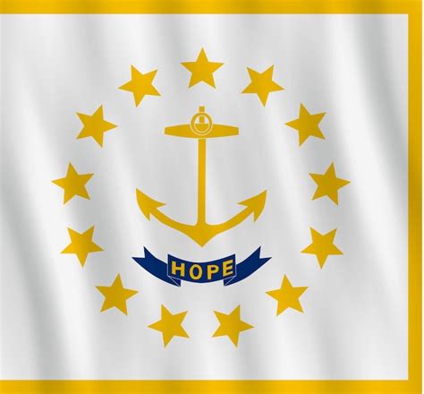 Premium Vector Rhode Island Us State Flag With Waving Effect