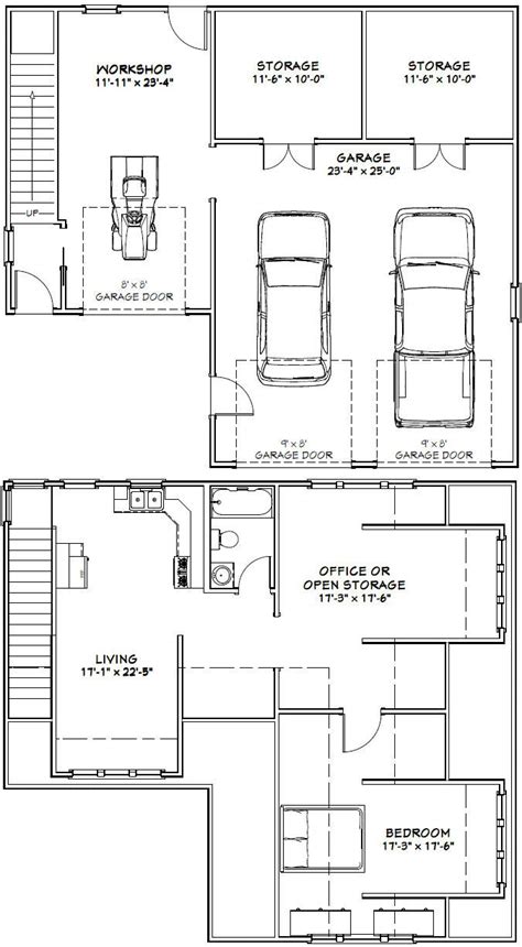 40x36 2 Car Garage 40X36G10C 2 110 Sq Ft Excellent Floor Plans