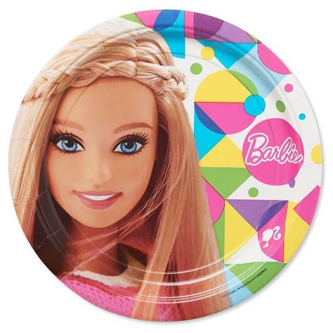 Barbie Round Disposable Plates 8ct Barbie Birthday Party Barbie