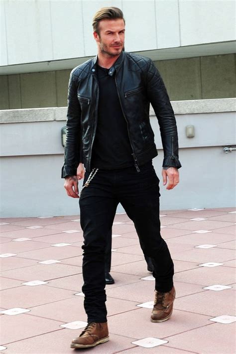 Style File David Beckham Leather Jacket Outfits David Beckham Style