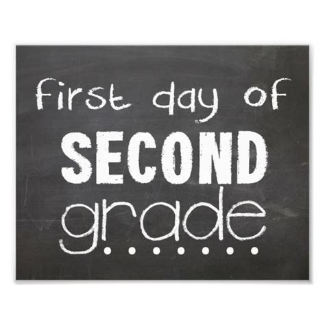 First Day Of 2nd Grade Chalkboard Sign