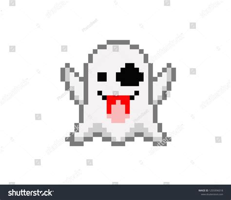Illustration Pixel Art Ghost Pixel Style Stock Vector Royalty Free