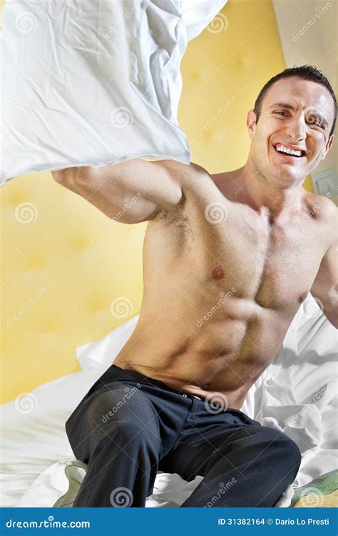 Playing In Bed Stock Photo Image Of Adult Alone Fitness 31382164