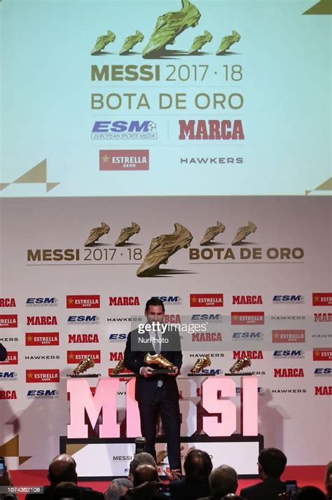 delivery to leo messi of the golden shoe as the top european scorer news photo getty images