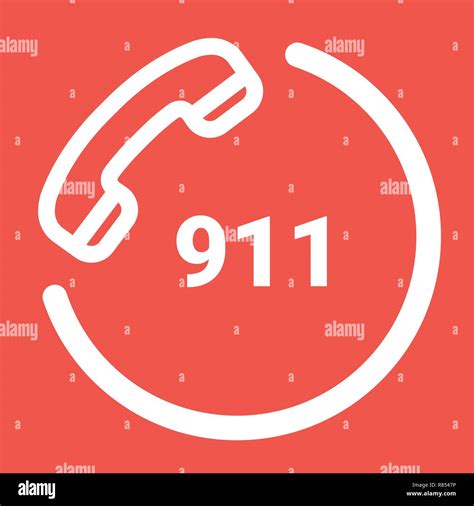 911 Emergency Call Number Isolated On A White Background Vector Icon