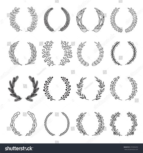 Set Of Vector Laurel Wreaths Vintage Designs Leaves And Branches