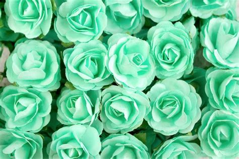 72 Roses Mint Green Paper Flowers Bouquets 30 Mm Roses With Wire