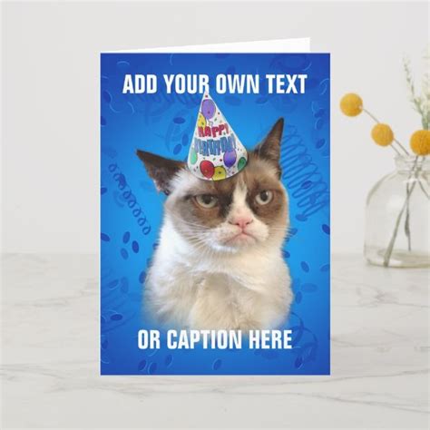 Grumpy Cat Customizeable Happy Birthday Card Zazzle Com Grumpy Cat Happy Birthday Funny