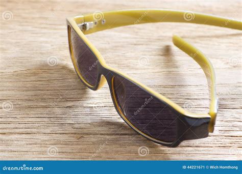 sunglasses on a wooden table closeup stock image image of sunny summer 44221671