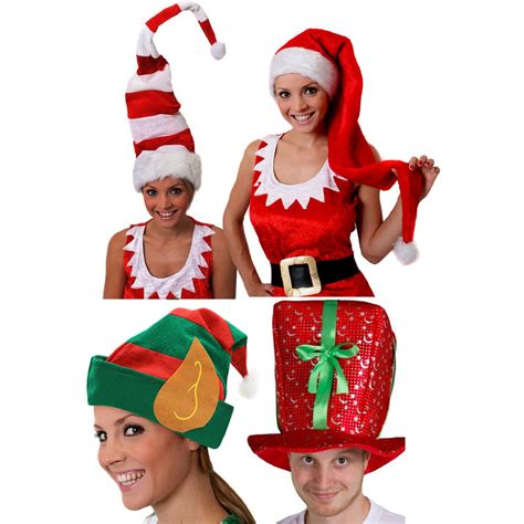 Novelty Christmas Hats 4 Pack Xmas Fancy Dress Party Office Work