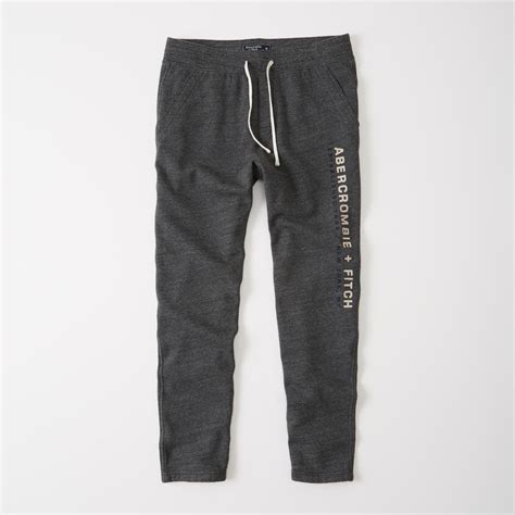 lyst abercrombie and fitch classic logo sweatpants in gray for men
