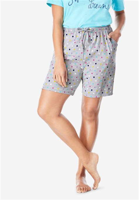 Print Pajama Shorts Woman Within