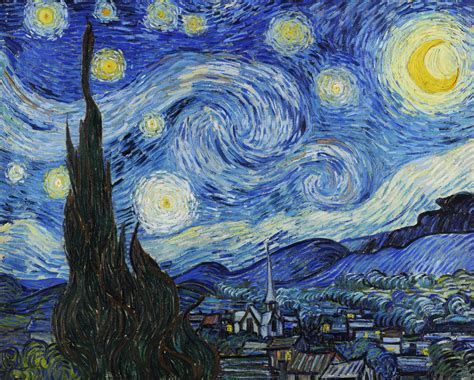 The Starry Night 1889 By Vincent Van Gogh Oil On Canvas Painting