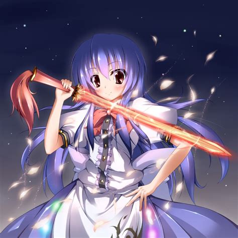 Hinanawi Tenshi Touhou Drawn By Midoriiro No Shinzou Danbooru