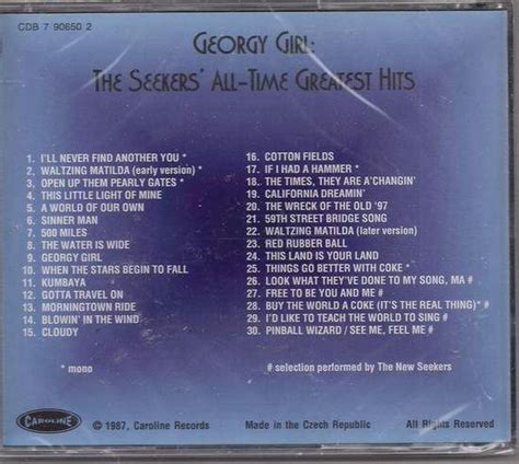 Seekers The Seekers All Time Greatest Hits Cd For Sale