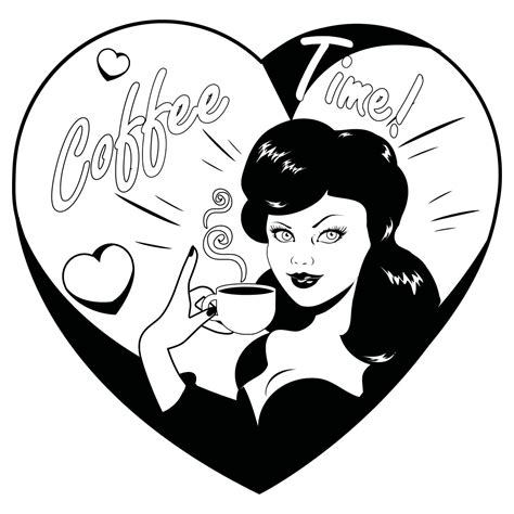 Pin Up Coffee Time Kitchen Wall Sticker Decal World Of Wall Stickers