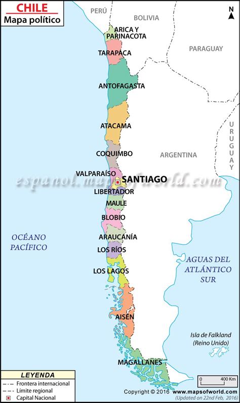 Mapa De Chile Y Sus Regiones Actualizado Para Colorear
