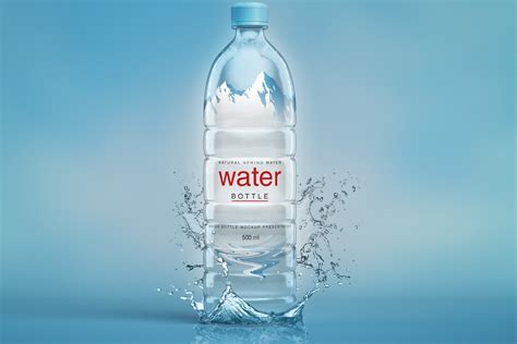 plastic psd water bottle mockup