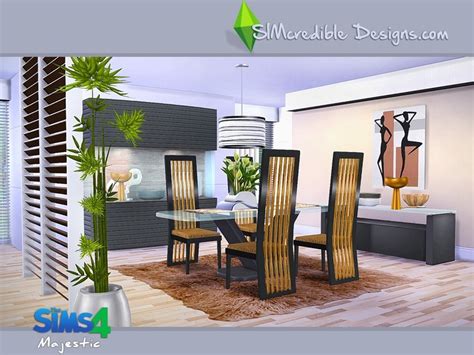 Sims 4 Ccs The Best Dining Room By Simcredible Sims 4 Sims 4 Cc All